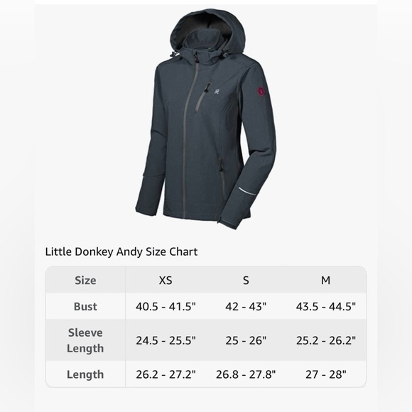 Little Donkey Andy Women's Softshell Jacket with Removable Hood, Fleece Lined M - Picture 6 of 6